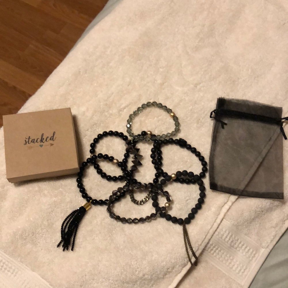 Set of 7 Stacked Bracelets